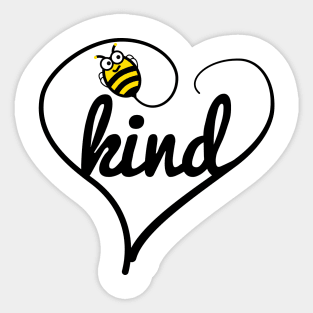 Be kind lovely bee heart design Sticker